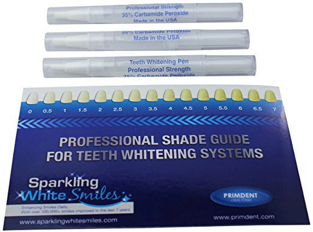 3-Pack Professional Teeth Whitening Pens - 35% Carbamide Peroxide - Fast Results for 80+ Treatments - Made in the USA