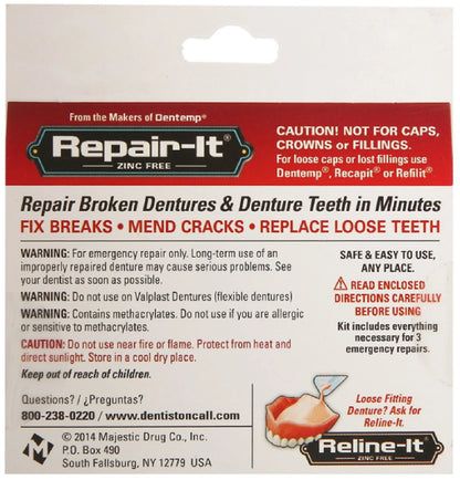 D.O.C. Advanced Denture Repair Kit - 3 Pack for Quick & Easy Fixes