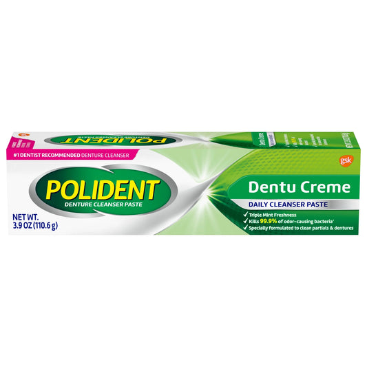 Triple Mint Fresh Denture and Partial Cleaning Paste - 3.9 Oz for Adults