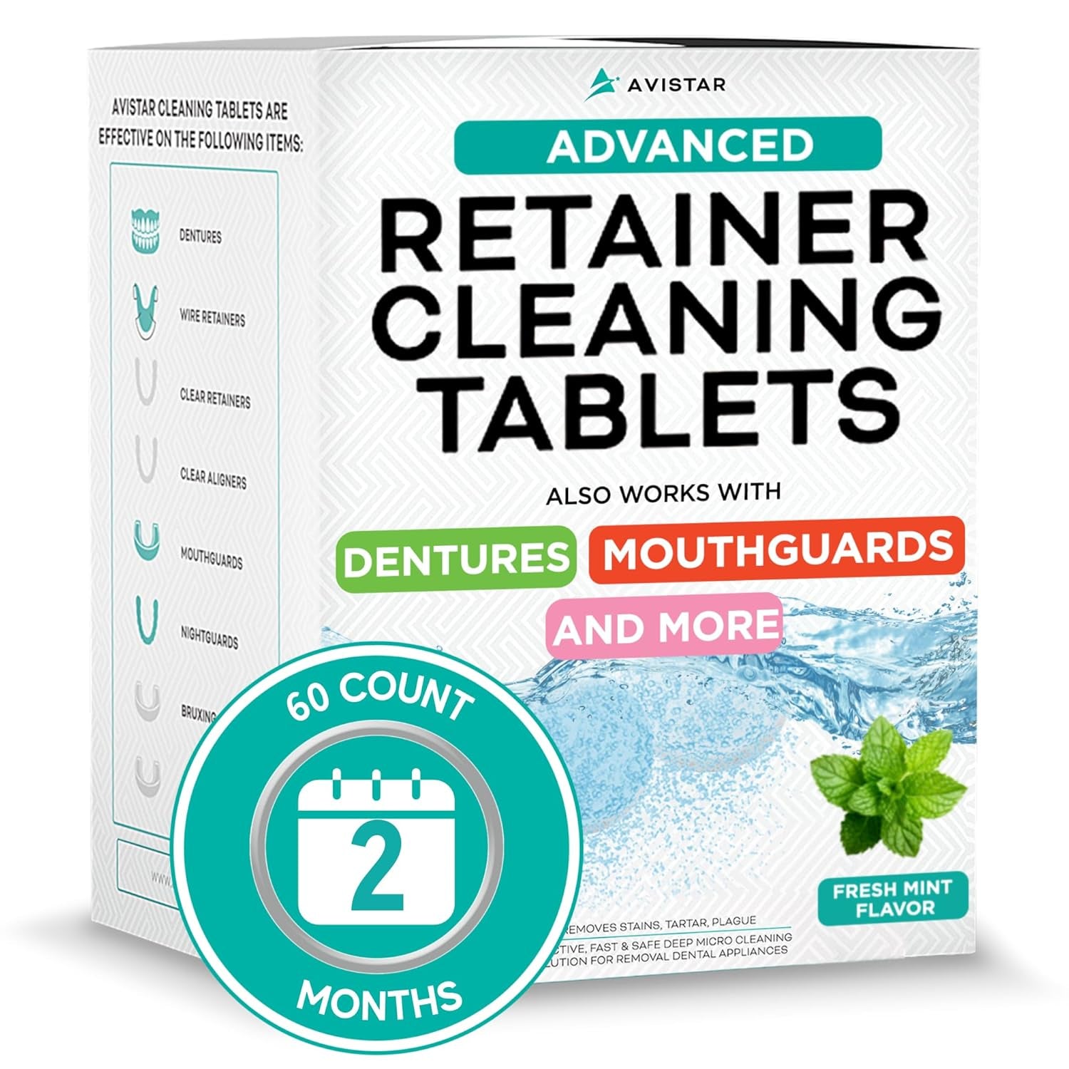 Minty Fresh Retainer & Mouth Guard Cleaning Tablets - FSA HSA Approved Oral Care for Invisalign, Dentures, and Night Guards