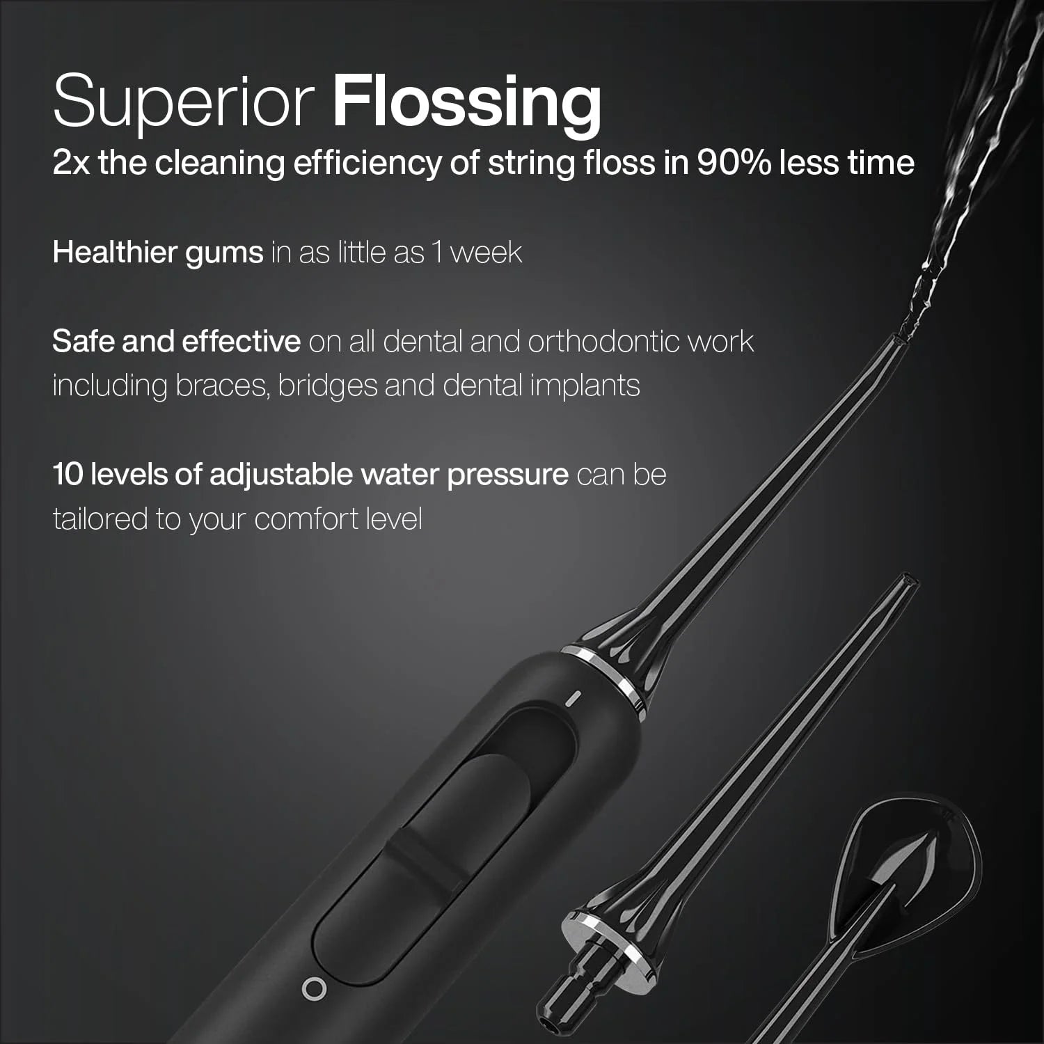 Home Dental Center PRO - Advanced Electric Toothbrush & Water Flosser Bundle, ADA Approved - Sleek Black Design