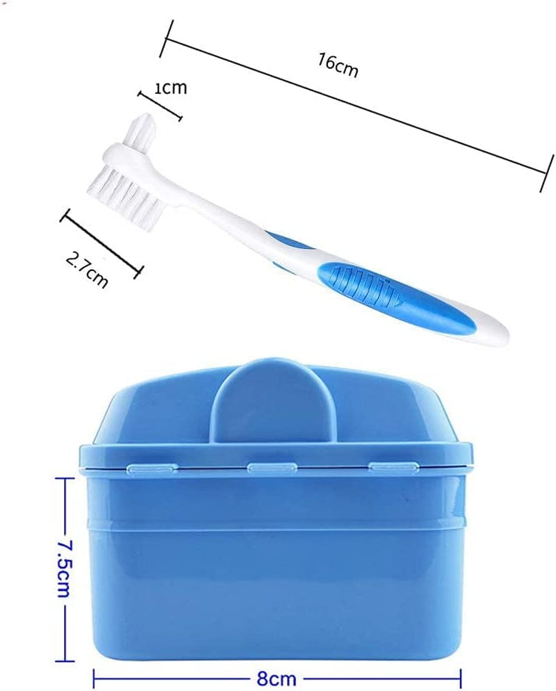 Ultimate Professional Denture Cleaning Kit - Includes Case & Brush (Blue)